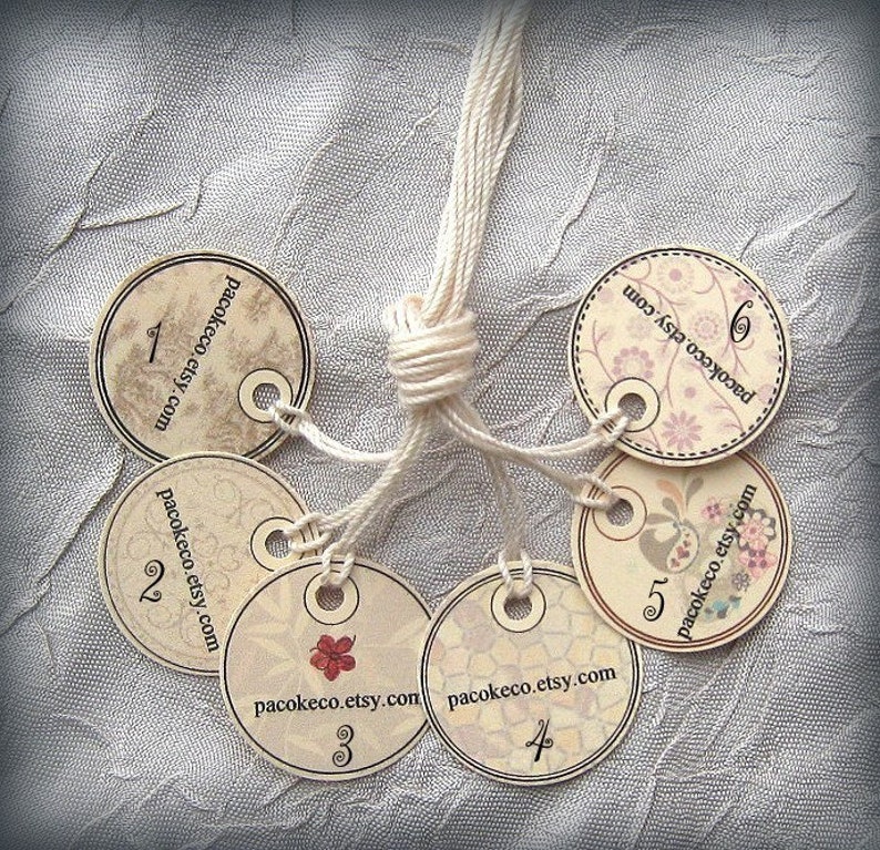 MICRO TAGS 70 Customized 1 inch Circle Tags perfect for jewelry and other small items image 2