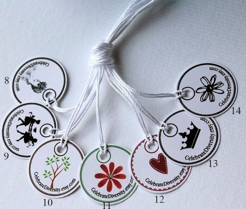 MICRO TAGS 70 Customized 1 inch Circle Tags perfect for jewelry and other small items image 4