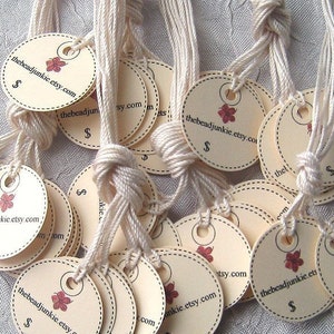 MICRO TAGS - 70 Customized 1 inch Circle Tags - perfect for jewelry and other small items