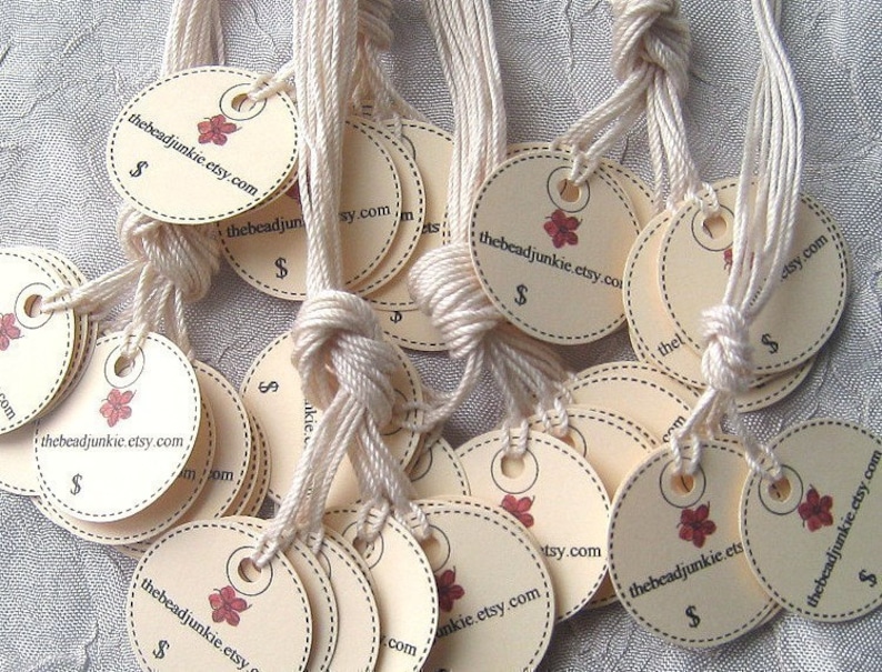 MICRO TAGS 70 Customized 1 inch Circle Tags perfect for jewelry and other small items image 1