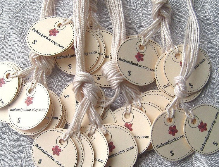 MICRO TAGS - 70 Customized 1 inch Circle Tags - perfect for jewelry and other small items