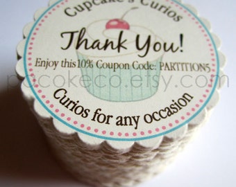 100 Circle Business Cards, Hang Tags, Etsy Shop Tags, Shower Favor Tags, Mommy Calling Cards