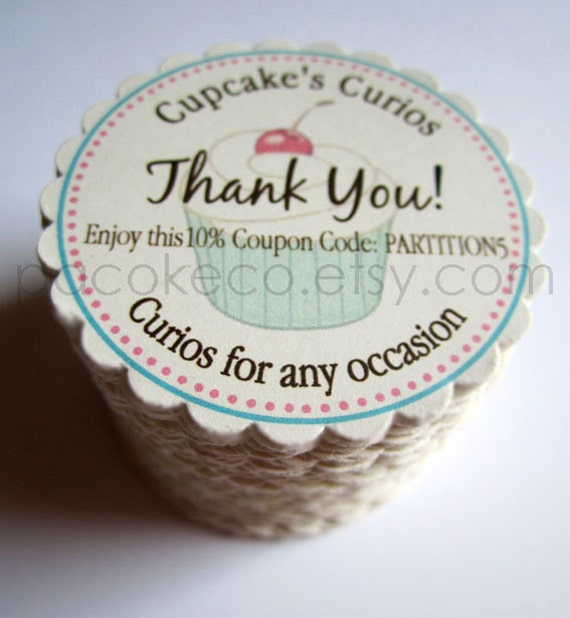 100 Circle Business Cards, Hang Tags, Etsy Shop Tags, Shower Favor Tags, Mommy Calling Cards