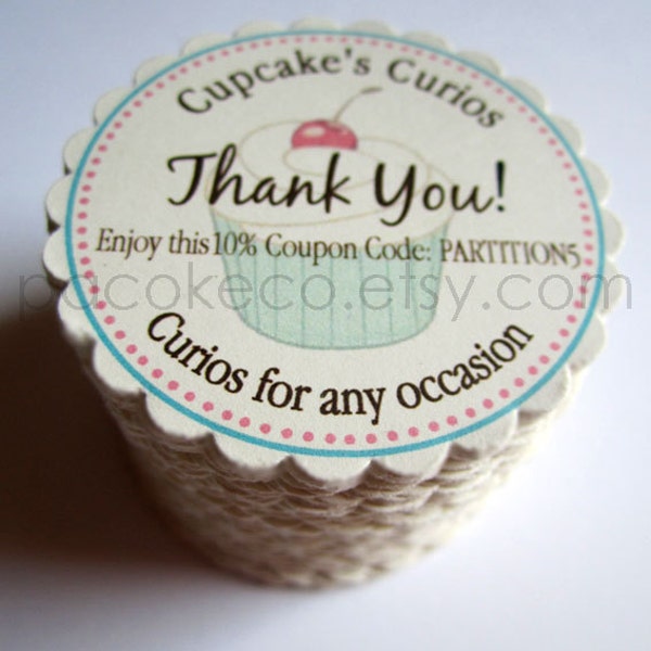 100 Circle Business Cards, Hang Tags, Etsy Shop Tags, Shower Favor Tags, Mommy Calling Cards