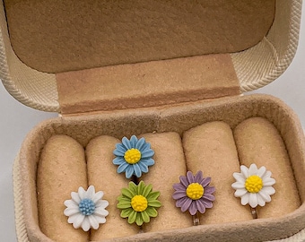Children's flower clip-on earrings, colorful flower clip-on earrings for children, earrings without pierced ears, first earrings, painless earrings, birthday earrings