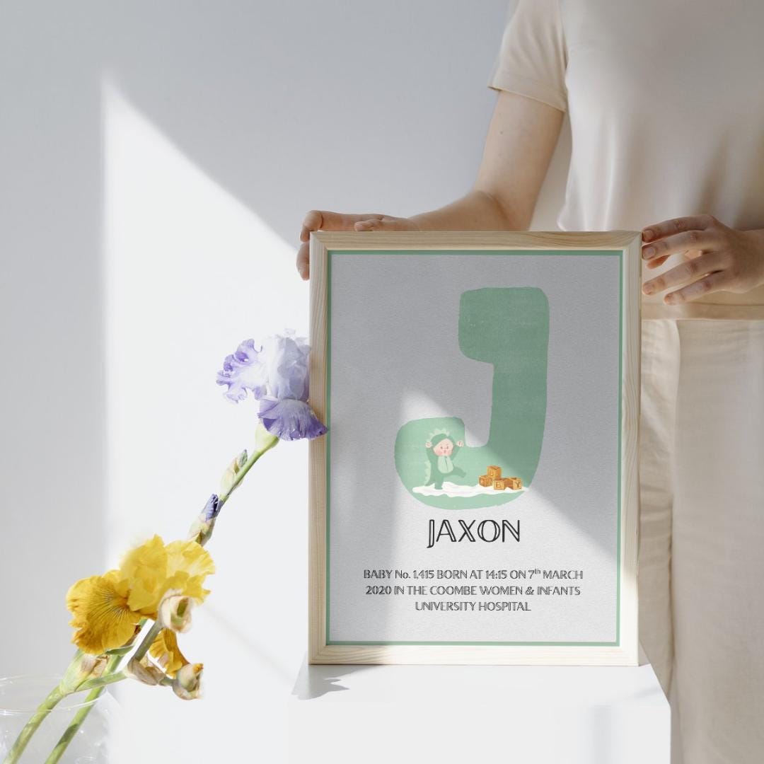 Personalised Baby Birth Stats Print • Custom Newborn Wall Art • Baby ...
