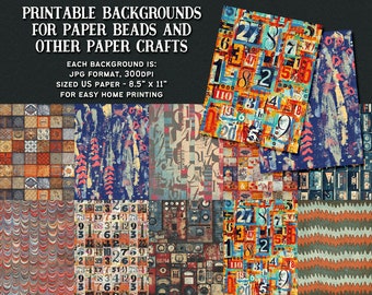 Printable Paper Beads And Craft Backgrounds Set 6