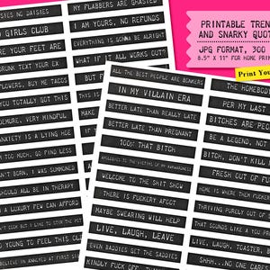 Etichette stampabili alla moda e sarcastiche / Clipart di diario / Etichette per pianificatori / Arte del collage digitale