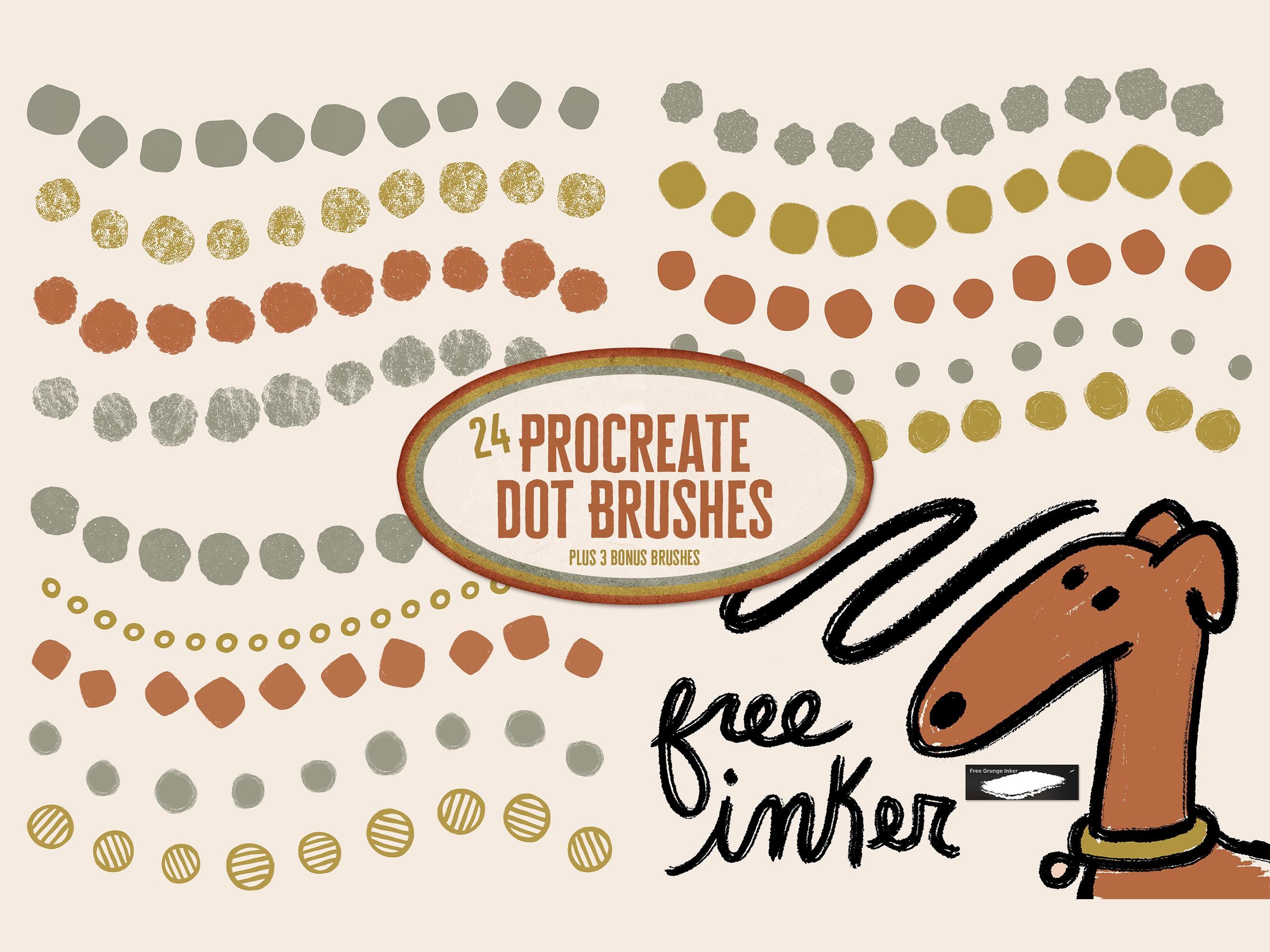 Procreate Dot Brush Set — 27 pinceles de puntos y líneas para la app Procreate