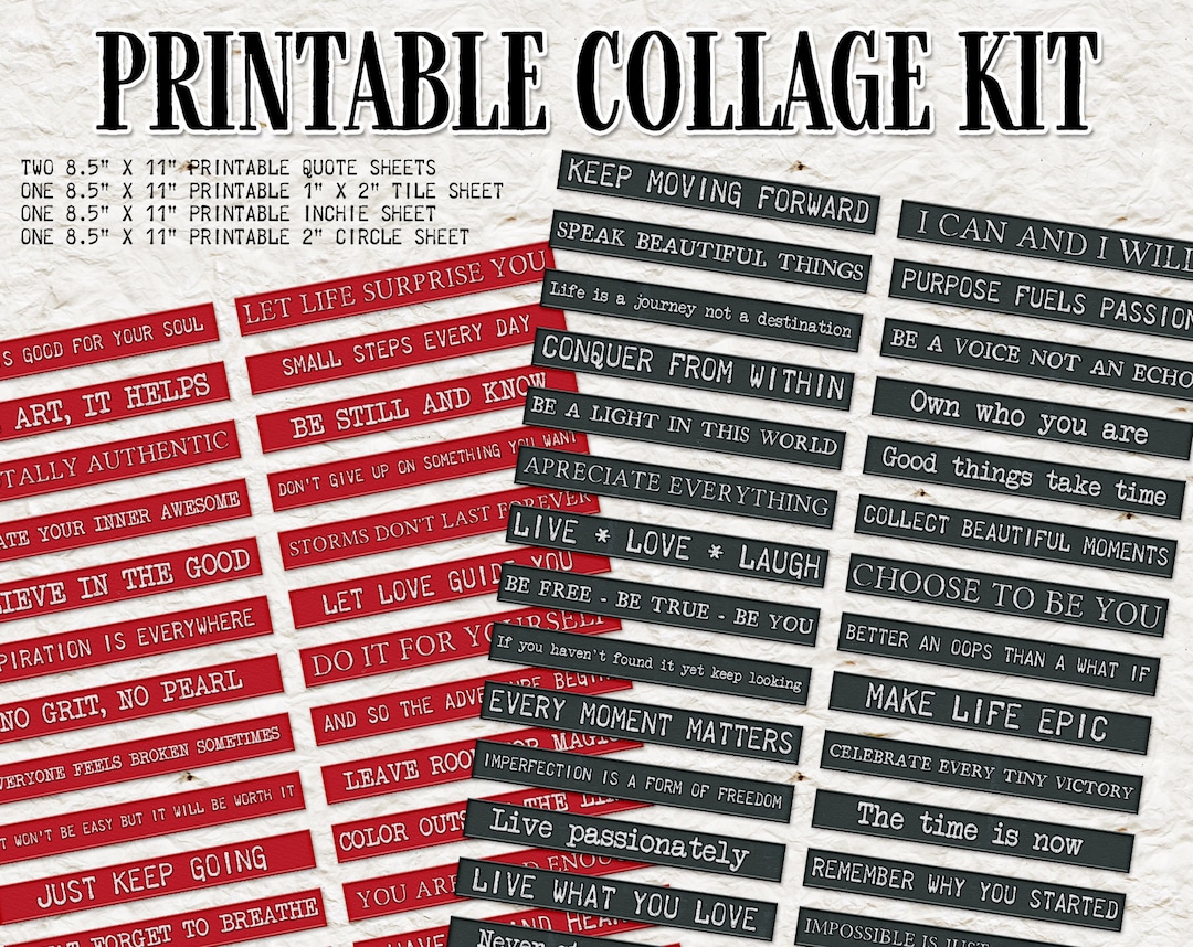 Printable Collage Kit With FREE Bonus! - Etsy