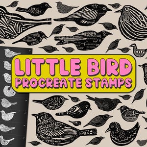 Little Bird Procreate Stamp Brushes - Procreate Brushes - Procreate Stamps - Procreate Birds - Procreate Animals - Pro Create - Stamp Brush