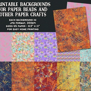 Printable Paper Beads And Craft Backgrounds Set 3