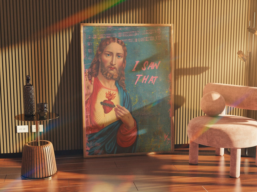 I Saw That Modern Retro Kitschy Wall Art Digital Printable Altered Art