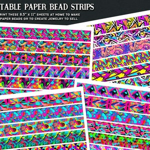 Printable Paper Bead Strips Graffiti Designs