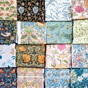 40+ pieces 200g William Morris Remnants | 100% Cotton | Crafting | Quilting |Small Project | Crafts | Offcuts | Scrap bag | Scraps Bundles
