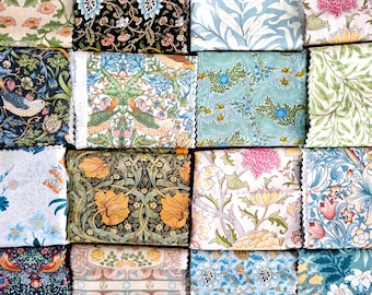 40+ pieces 200g William Morris Remnants | 100% Cotton | Crafting | Quilting |Small Project | Crafts | Offcuts | Scrap bag | Scraps Bundles