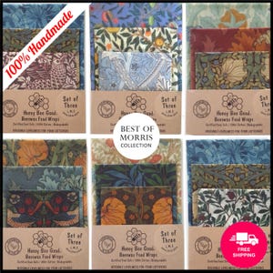Beeswax Food Wraps | Certified Food Safe | Sets of 3 | Reusable All-Natural Food Safe Eco-Friendly Wax Wrap