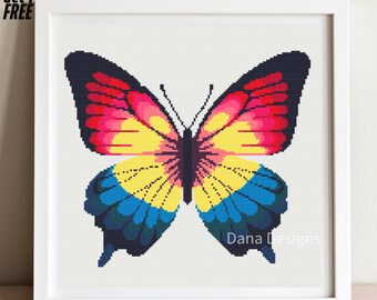 Butterfly Cross Stitch Pattern, Cross Stitch Chart, Instant Download PDF