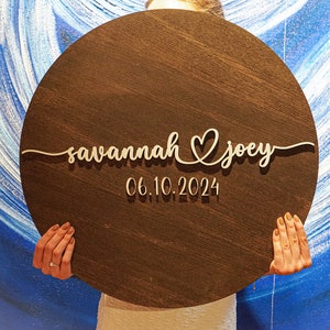 Livro de visitas de madeira gravado personalizado, livro de visitas rústico, casamento, placa de sinal de boas-vindas 3d, decoração de parede de madeira