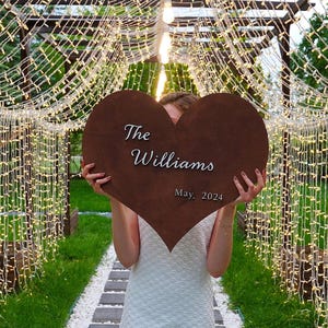 Personalisiertes Herz Holz Willkommensschild Hochzeit Gästebuch Alternatives Willkommensschild Nachname Wanddeko Hochzeitsgeschenk For Brautpaar