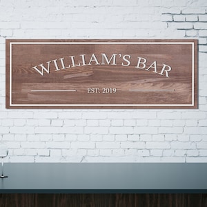 Custom Wooden Bar Sign Wall Art Custom Wood Sign Personalized Wood Bar Sign Cabin Man Cave Pub Bar Decor Basement Bar Rustic Home Decor