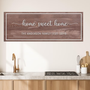 Home Sweet Home Wood Sign New Home Sign Personalized Home Decor Wood Established Signs Anniversary Gift Farmhouse Wall Decor