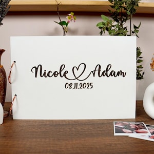 Wedding Guest Book Instax Guest Book Welcome Book Wood Personalized Polaroid Book Wedding Memory Book Names and Date Instant Photo Book