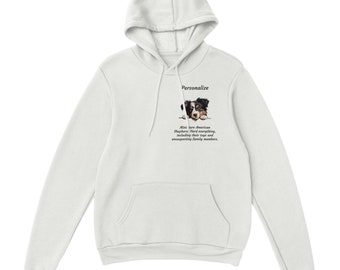 Miniatuur American Shepherd Hoodie - Personaliseer met de naam van uw huisdier - Grappige grap over het ras - Premium Unisex Pullover Hoodie