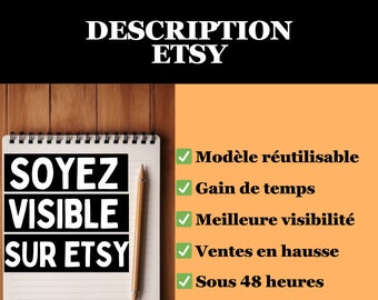 Aide boutique Etsy France, correction description Etsy, description fiche produit Etsy, comment être bien visible sur Etsy, vendre sur Etsy