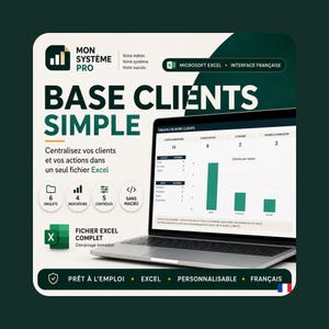 French Excel customer database - dashboard and tracking for freelancers