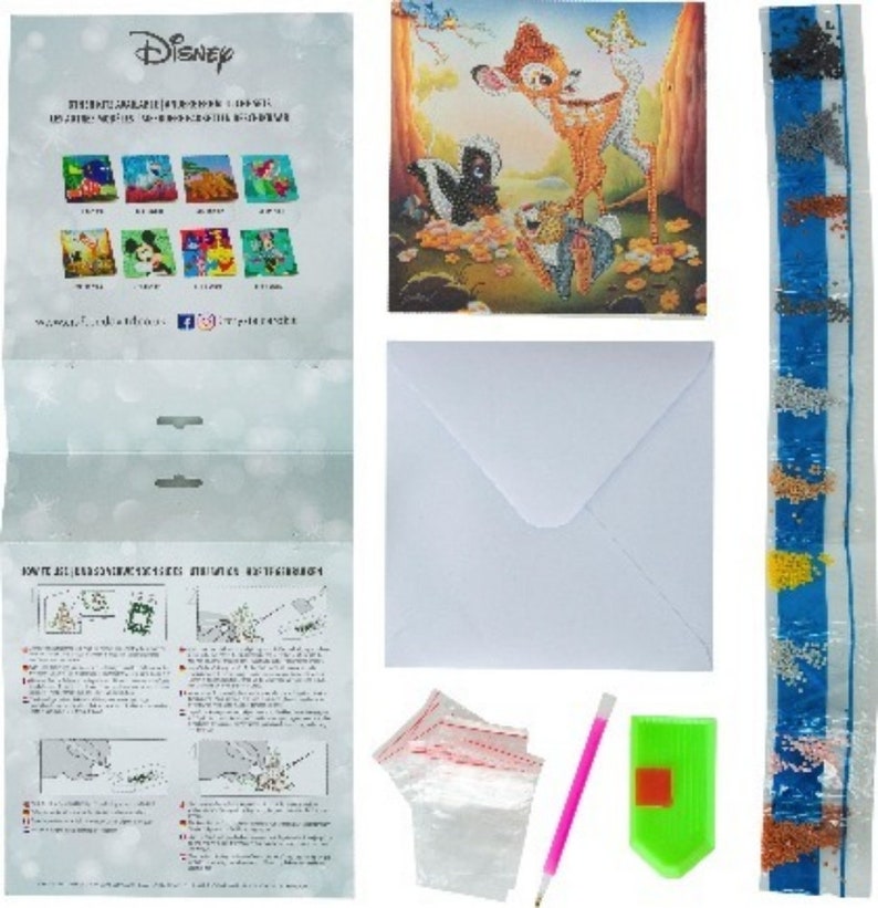 Carte artistique en cristal Bambi and Friends 18 x 18 cm image 3