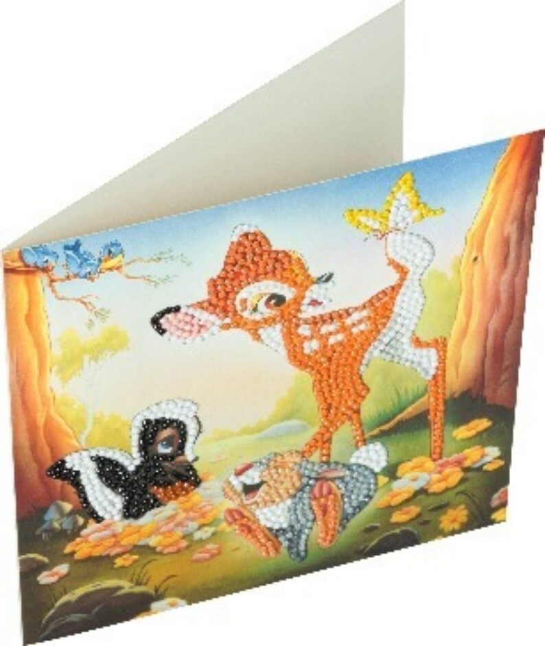 Carte artistique en cristal Bambi and Friends 18 x 18 cm image 2