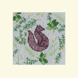 Scandi Fox - Kit de point de croix de carte de Noël par Bothy Threads