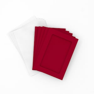 Cartes rectangulaires A6 à ouverture - Rouge (Paquet de 5)