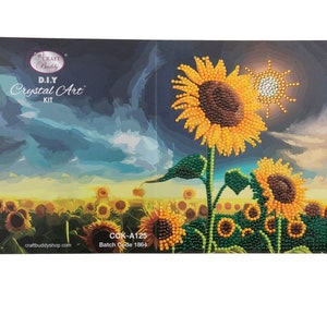 Carte d'art en cristal Soulful Tournesol 18 x 18 cm
