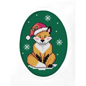 Renard - Kit de cartes de Noël au point de croix par Orchidea