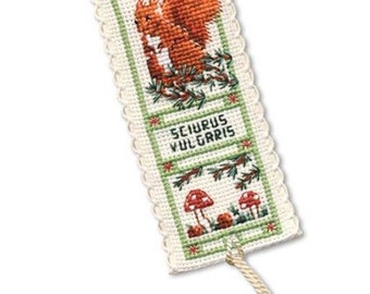 Red Squirrel Bookmark Cross Stitch Kit (Textile Heritage)