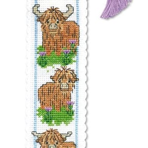 Wee Hieland Coos Bookmark Cross Stitch Kit (Textile Heritage)