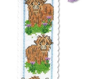 Wee Hieland Coos Bookmark Cross Stitch Kit (Textile Heritage)