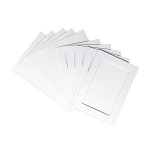 Tarjetas A6 de apertura rectangular - blanco (pack de 5)
