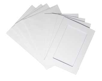 Rechteckige Blende 5x7 Karten - Weiß (4er Pack)