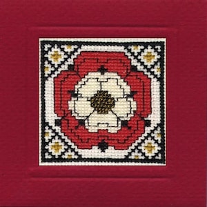 Tudor Rose Miniature Card Cross Stitch Kit (Textile Heritage)