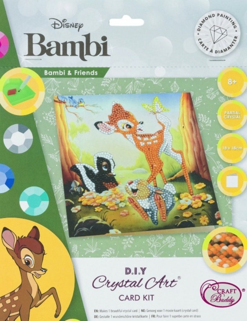Carte artistique en cristal Bambi and Friends 18 x 18 cm image 4