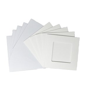 Cartes carrées à ouverture carrée - Blanc (Paquet de 5)