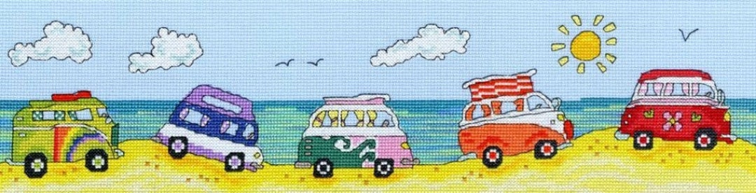 Julia Rigby - VW Fun Cross Stitch Kit by Bothy Threads - Etsy 日本