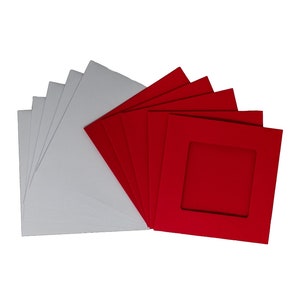 Biglietti quadrati con apertura quadrata - Rosso Natale (confezione da 5)