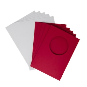 Round Aperture A6 Cards - Red (Pack Of 5)