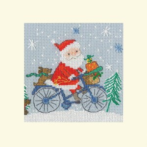 Livraison par vélo Carte de Noël Kit de point de croix par Bothy Threads