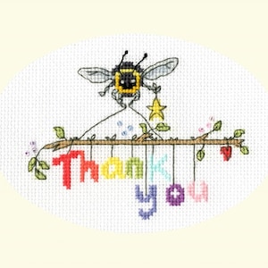 Bee-ing Thankful Greetings Card Cross Stitch Kit by Bothy Threads