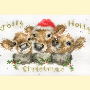 Jolly Holly - Christmas Card Cross Stitch Kit by Bothy Threads